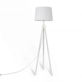 Lampadar, Lampa de podea cu trepied din lemn Calvin alb