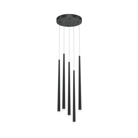 Pendule, Lustre suspendate - Lustra LED cu 5 pendule design modern Cascade negru