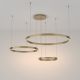 Pendule, Lustre suspendate - Lustra cu 3 inele LED design modern Rim alama 80cm, 3000K