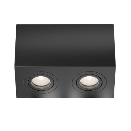 Plafoniere - Plafoniera cu 2 spoturi design tehnic Atom negru