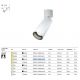 Plafoniere cu spoturi, Spoturi aplicate - Spot LED aplicat directionabil, dimabil, design tehnic Focus alb, 4000K