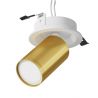 Spot incastrabil design tehnic Focus S alb, auriu mat