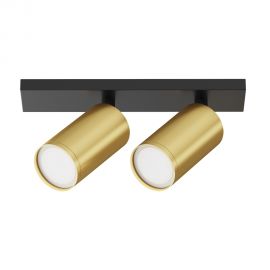 Plafoniere cu spoturi, Spoturi aplicate - Aplica de perete / tavan cu 2 spoturi directionabile design tehnic Focus S negru, a...