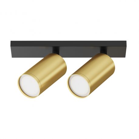 Plafoniere cu spoturi, Spoturi aplicate - Aplica de perete / tavan cu 2 spoturi directionabile design tehnic Focus S negru, a...