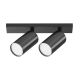 Plafoniere cu spoturi, Spoturi aplicate - Aplica de perete / tavan cu 2 spoturi directionabile design tehnic Focus S negru, a...
