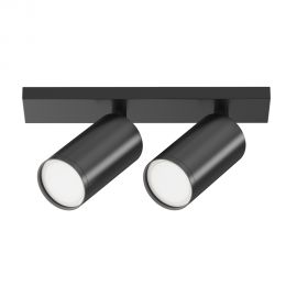 Plafoniere cu spoturi, Spoturi aplicate - Aplica de perete / tavan cu 2 spoturi directionabile design tehnic Focus S negru, a...