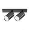 Aplica de perete / tavan cu 2 spoturi directionabile design tehnic Focus S negru, argintiu