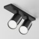 Plafoniere cu spoturi, Spoturi aplicate - Aplica de perete / tavan cu 2 spoturi directionabile design tehnic Focus S negru, a...