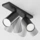 Plafoniere cu spoturi, Spoturi aplicate - Aplica de perete / tavan cu 2 spoturi directionabile design tehnic Focus S negru, a...