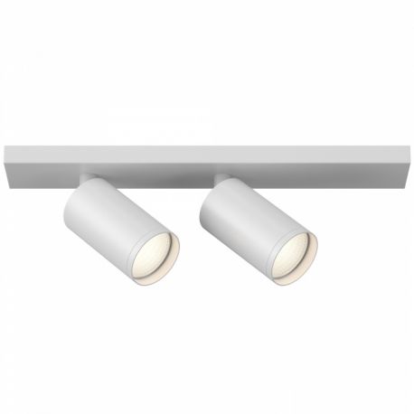 Plafoniere cu spoturi, Spoturi aplicate - Aplica de perete / tavan cu 2 spoturi directionabile design tehnic Focus S alb