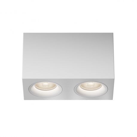 Plafoniere cu spoturi, Spoturi aplicate - Corp aplicat cu 2 spoturi design tehnic Slim alb