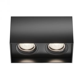 Plafoniere cu spoturi, Spoturi aplicate - Corp aplicat cu 2 spoturi design tehnic Slim negru