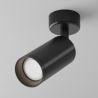Spot aplicat, plafoniera design tehnic Focus negru