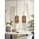 Pendule, Lustre suspendate - Lustra eco din bambus Bhutan L, tube 18x35 bl/nat