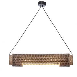 Pendule, Lustre suspendate - Lustra eco din bambus Bhutan cilinder 85cm, bl/nat