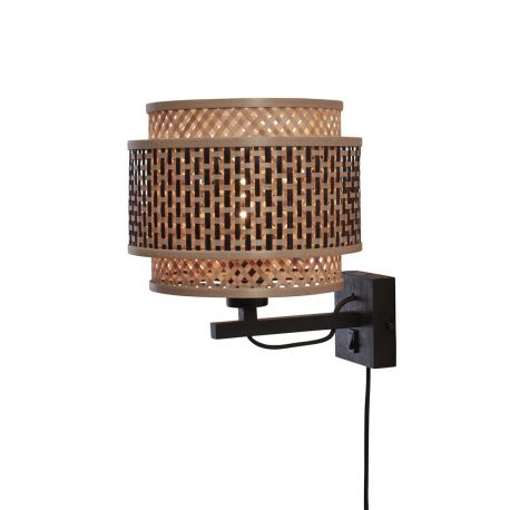 Aplice, corpuri de iluminat pentru pereti - Aplica de perete eco din bambus Bhutan/Shade 2520 bl/nat, bl