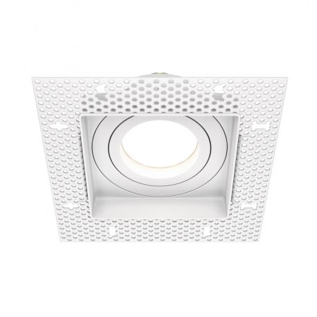 Plafoniere cu spoturi, Spoturi aplicate - Spot incastrabil directionabil design tehnic Atom alb 13x13cm