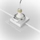Plafoniere cu spoturi, Spoturi aplicate - Spot incastrabil directionabil design tehnic Atom alb 13x13cm