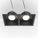 Corp incastrabil cu 2 spoturi directionabile design tehnic Dot negru