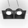 Corp incastrabil cu 2 spoturi directionabile design tehnic Dot negru