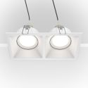 Corp incastrabil cu 2 spoturi directionabile design tehnic Dot alb