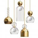 Lustra cu 5 pendule LED design Art Deco MEMORIA 