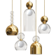 Pendule, Lustre suspendate - Lustra cu 5 pendule LED design Art Deco MEMORIA
