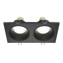 Corp incastrabil cu 2 spoturi design tehnic Zoom negru