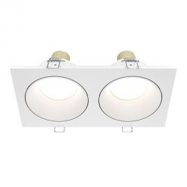 Plafoniere cu spoturi, Spoturi aplicate - Corp incastrabil cu 2 spoturi design tehnic Zoom alb