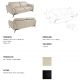 Canapele - Canapea 2 locuri eleganta, design italian Cowhide leather taupe grey