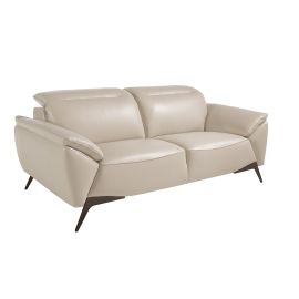 Canapea 2 locuri eleganta, design italian Cowhide leather taupe grey