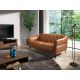 Canapele - Canapea 2 locuri din piele naturala capitonata Cowhide leather brown