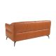 Canapele - Canapea 2 locuri din piele naturala capitonata Cowhide leather brown