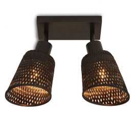 Plafoniere - Plafoniera eco din bambus Java 2-Shade bl/15x17, bl