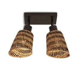 Plafoniere - Plafoniera eco din bambus Java 2-Shade bl/15x17, bl./nat