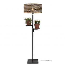 Lampadare - Lampadar eco din bambus cu polita Java black/50x22, bl/nat