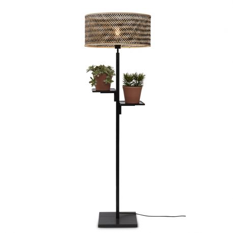 Lampadare - Lampadar eco din bambus cu polita Java black/50x22, bl/nat