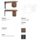 Birouri - Birou elegant design LUX furnir de nuc si otel Office Walnut