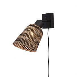 Aplice, corpuri de iluminat pentru pereti - Aplica de perete eco din bambus Java bl/15x17, bl./nat