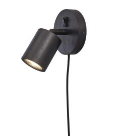 Aplice, corpuri de iluminat pentru pereti - Aplica de perete eco din bambus Java dia.12x2,5cm, black