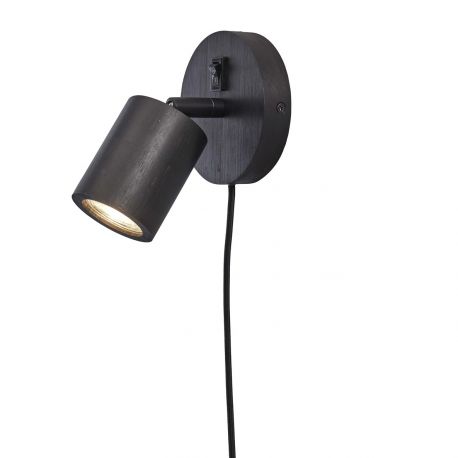 Aplice, corpuri de iluminat pentru pereti - Aplica de perete eco din bambus Java dia.12x2,5cm, black