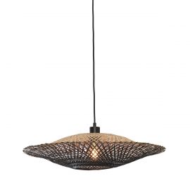 Pendule, Lustre suspendate - Lustra/Pendul eco din bambus Kalimantan 60cm nat/bl