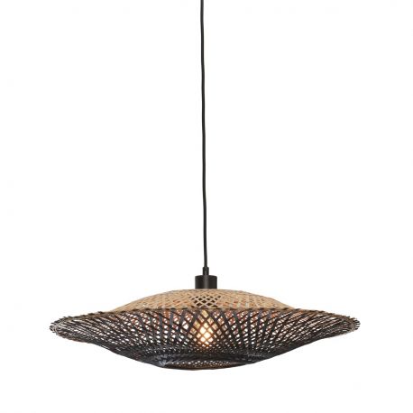 Pendule, Lustre suspendate - Lustra/Pendul eco din bambus Kalimantan 60cm nat/bl