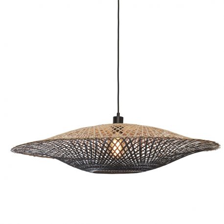 Pendule, Lustre suspendate - Lustra/Pendul eco din bambus Kalimantan 87cm nat/bl