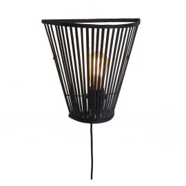 Aplice, corpuri de iluminat pentru pereti - Aplica de perete eco din bambus Merapi tapered 30cm, bl