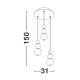 Pendule, Lustre suspendate - Lustra dimabila moderna cu 3 pendule LED FLEA