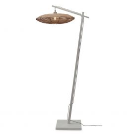 Lampadare - Lampadar eco din bambus cu ratan Tanami L white/disc, nat