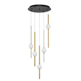 Pendule, Lustre suspendate - Lustra dimabila cu 5 pendule LED design modern ACROBAT