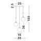 Pendule, Lustre suspendate - Lustra cu 3 pendule design modern MONET