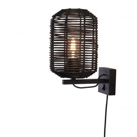 Aplice, corpuri de iluminat pentru pereti - Aplica de perete eco din ratan Tanami tube S, bl